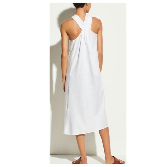 VINCE TWIST FRONT HALTER MIDI DRESS - Picture 3 of 5